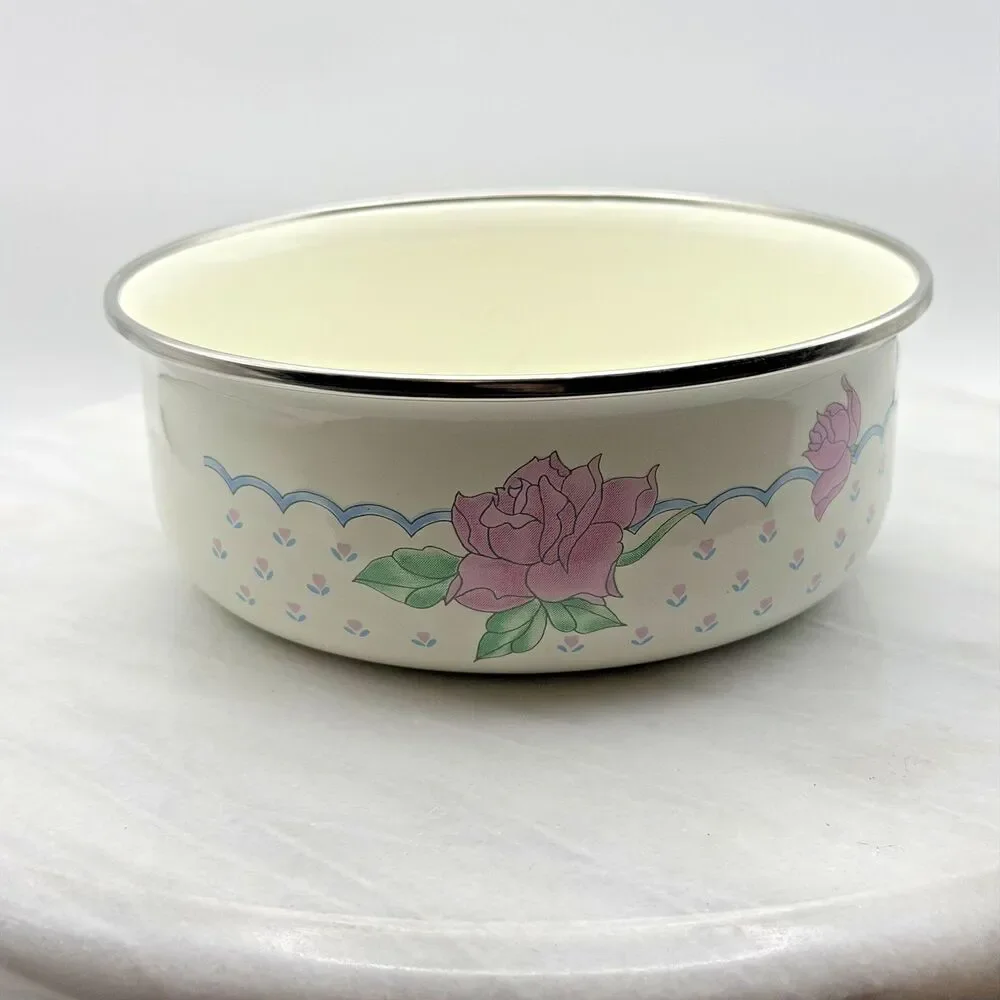 Vintage Tabletops Unlimited Floral Graphic Vitroceramic Bowl Cottagecore 80s